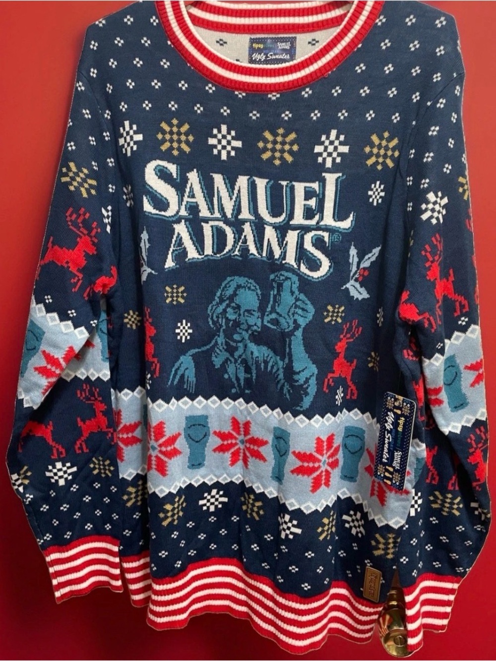 Tipsy Elves Samuel Adams Ugly Christmas Sweater Men's Size XXL NEW!